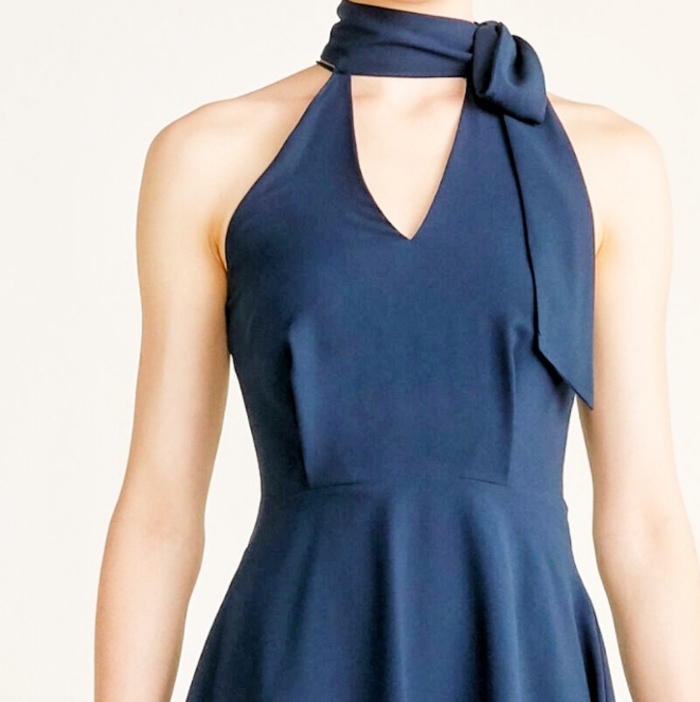 Betsey Johnson Tie-Neck Fit & Flare Dress 6
